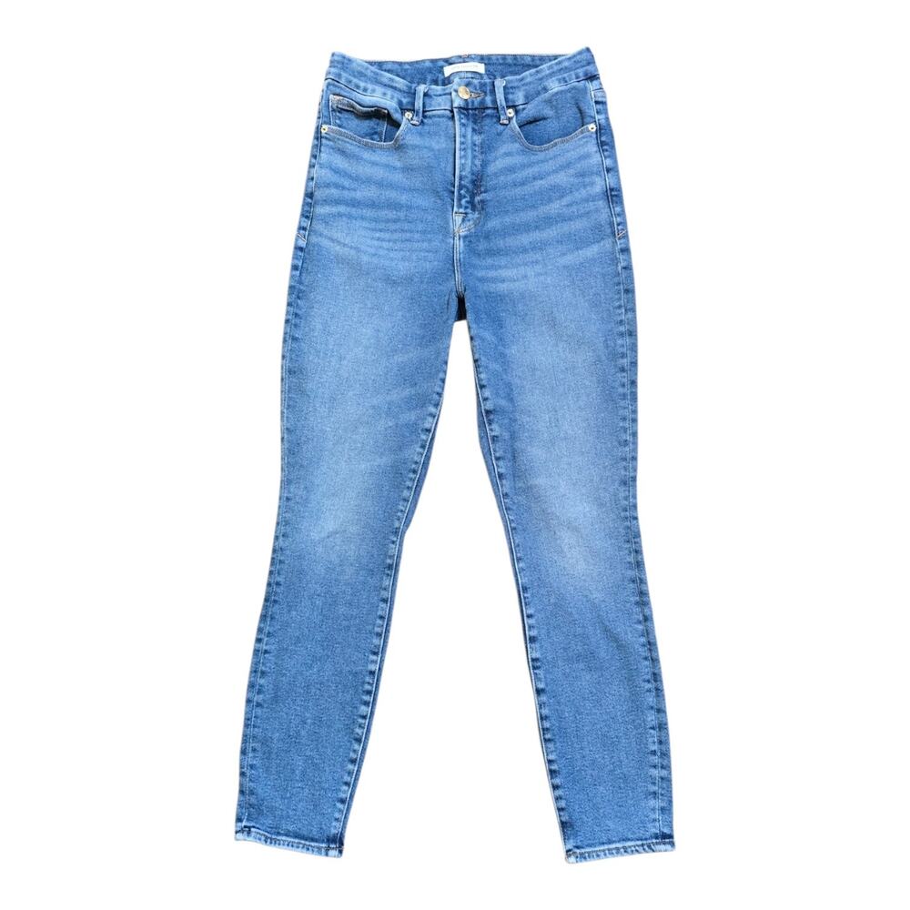 Good American Good Curve Skinny Jeans High Rise Medium Wash Denim Stretch 6 28
